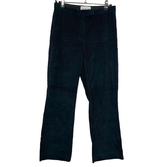 Aritzia Babaton Albers Cropped Kick Flare Pants Women’s Size 4 Green Corduroy - Picture 1 of 11
